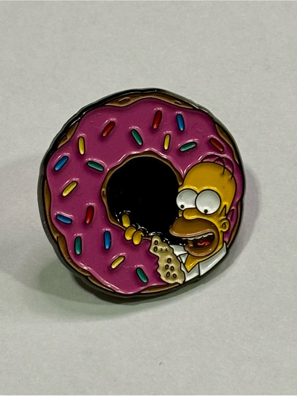 Homer Simpson Pink Donut Enamel Lapel Pin